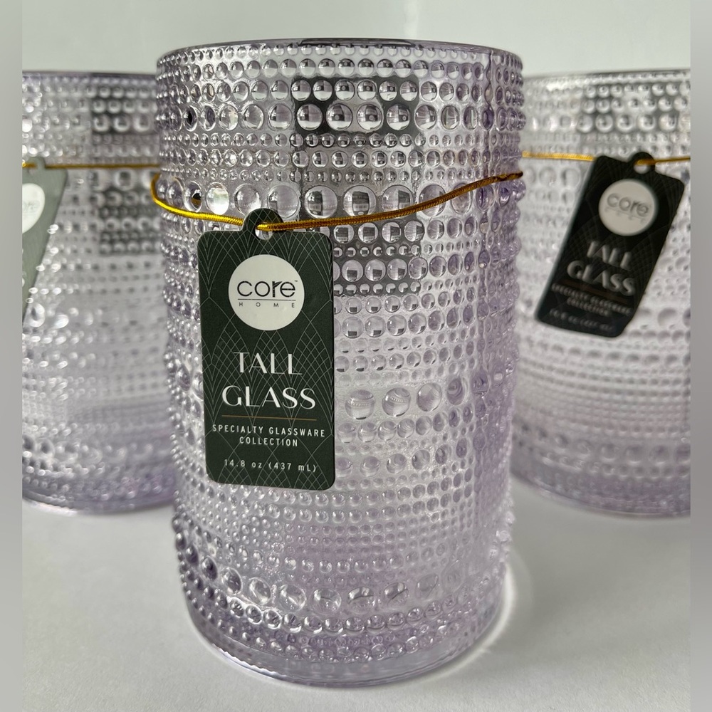 ❌SOLD❌ Core Home Purple Bubble Drinking Glass 14.8 ounces 4 count NWT